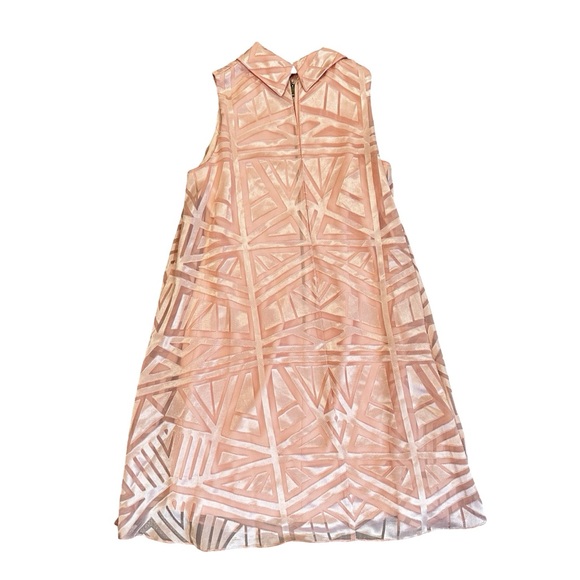 Vince Camuto Womens Pink Mock Neck Burnout Trapeze Cocktail Dress Size 10 - Picture 3 of 9